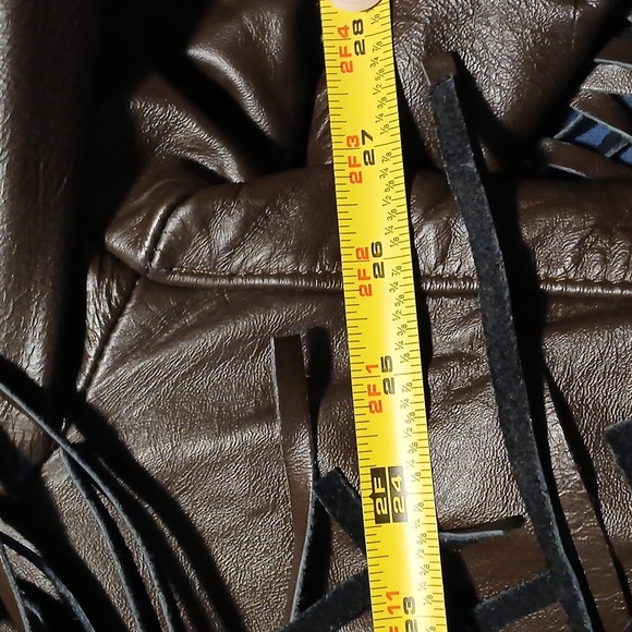 All American Rider Vintage Brown Leather Fringe Jacket - Picture 11 of 12